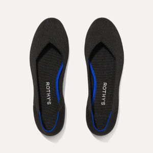 Rothy's Rothys Round Toe Ballet Flats The Flat Black Solid Women's Size 9